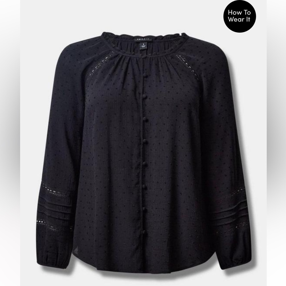 Gauze Lace Inset Top